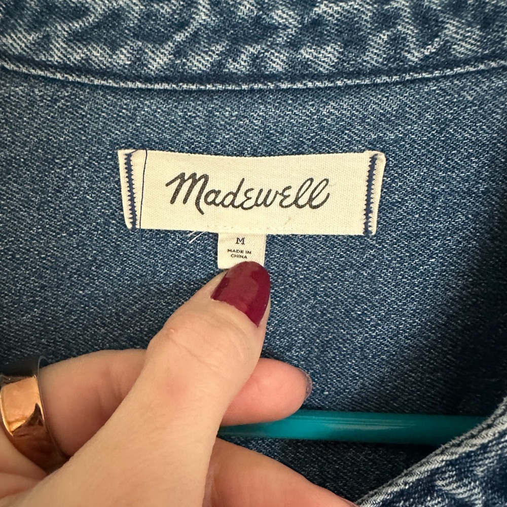 Madewell Blue Denim Button-Up Shirt, size Medium - Picture 3 of 3